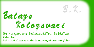 balazs kolozsvari business card